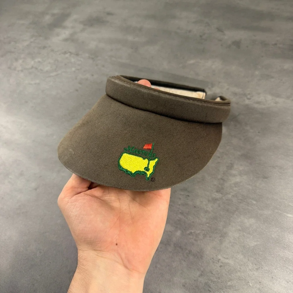 Vintage Masters Golf Visor Adult Black Faded Cotton Low Profile Tournament Hat - Picture 2 of 5